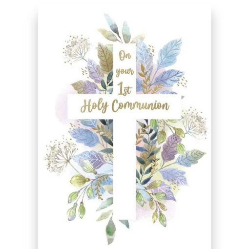 Picture of ON YOUR 1ST HOLY COMMUNION CARD BLUE